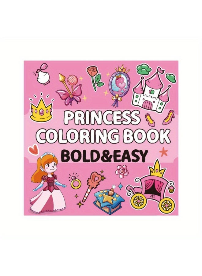 Capstro Bold & Easy Coloring Book for Kids – Cute, Simple Designs for Relaxing Creative Play | Large Illustration Art Book for Children – Princess Theme - Image 2